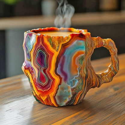 Tasse en verre cristal isolante - Cuisson micro-ondes, 350ml, décoration originale