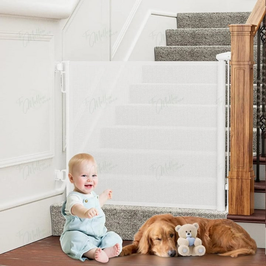 Barrière de Sécurité Escalier et Animaux Rétractable Élégante - Foivo