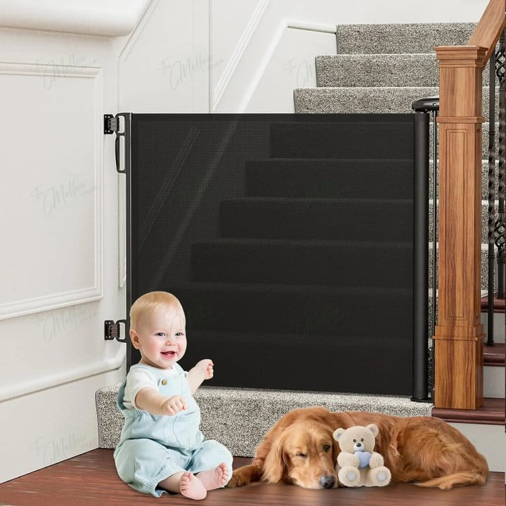 Barrière de Sécurité Escalier et Animaux Rétractable Élégante