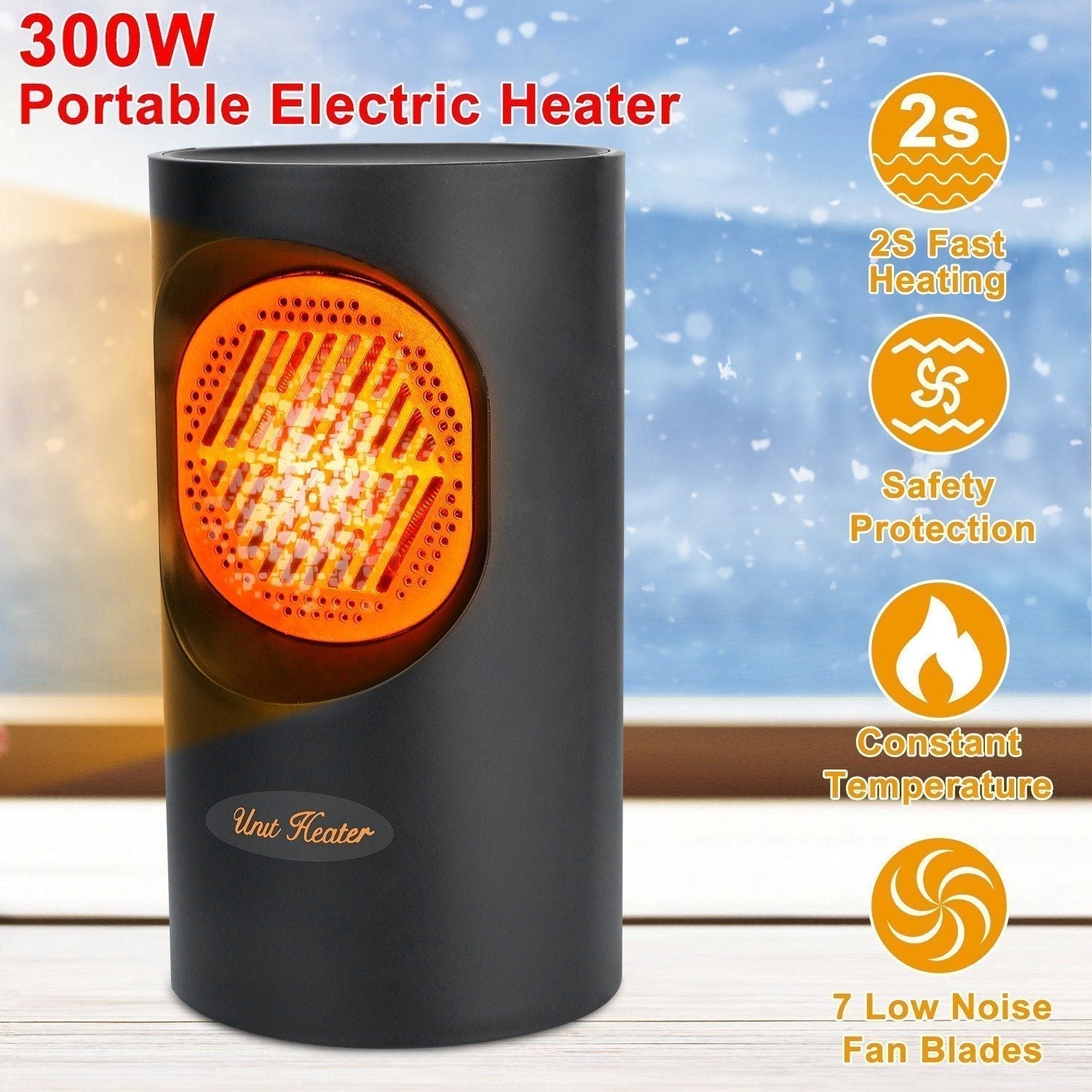 Chauffage Electrique 300W Puissant et Portable - Foivo