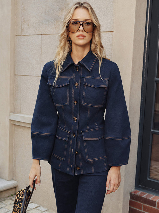 Heaven | Contemporary Contrast Stitching Denim Jacket - Foivo