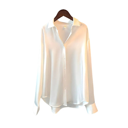 Blouse Féminine Satin Col Rond