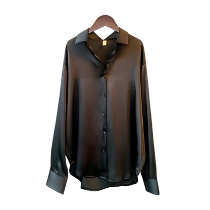 Blouse Féminine Satin Col Rond