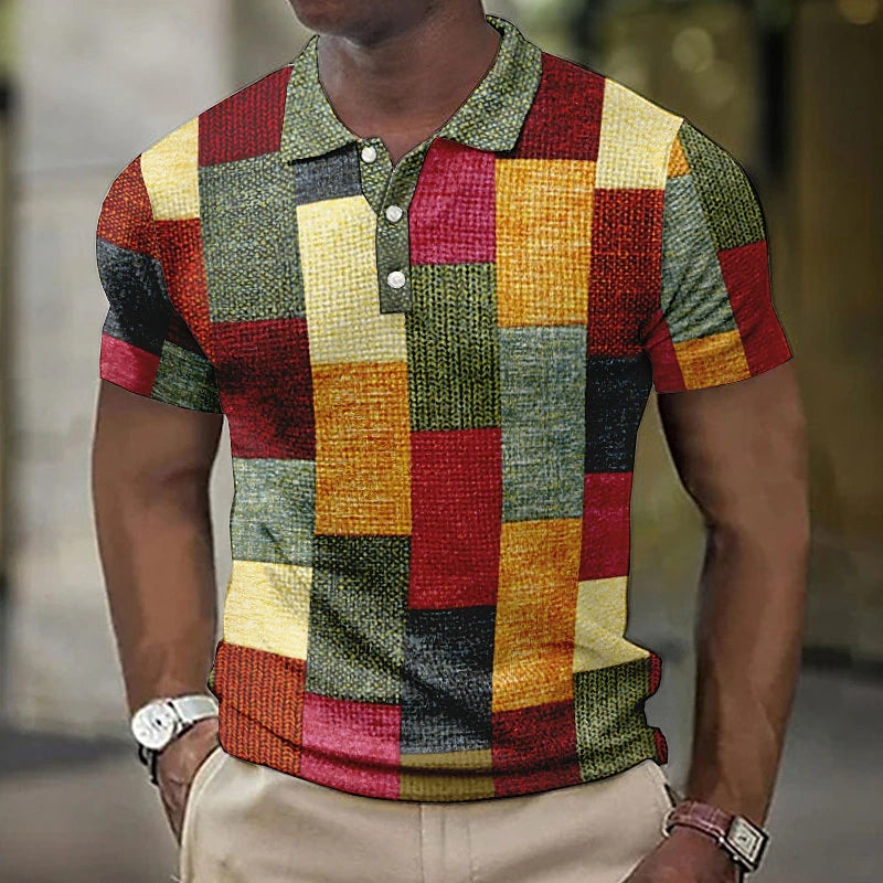 Chemise Polo Manches Courtes Couleur Unie Élégante