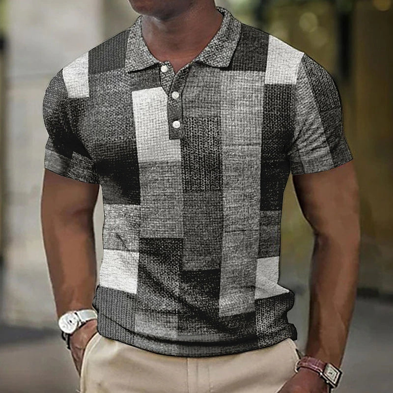 Chemise Polo Manches Courtes Couleur Unie Élégante