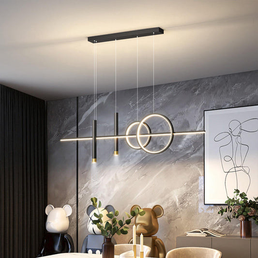 Luminaire Suspendu 3 Anneaux - Éclairage LED Chic pour Salle à Manger - Foivo