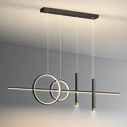 Luminaire Suspendu 3 Anneaux - Éclairage LED Chic pour Salle à Manger