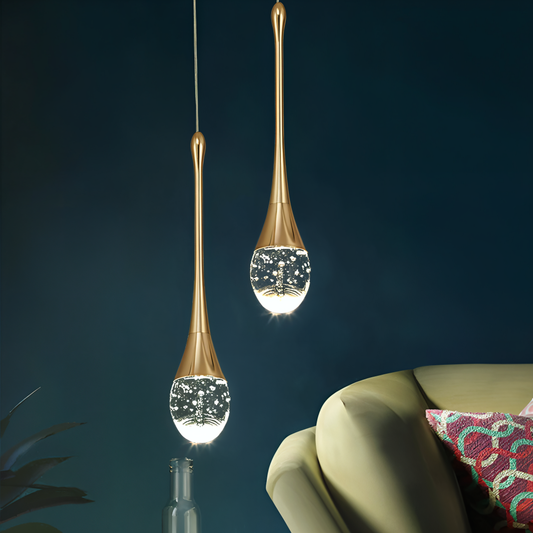 Luminaire Suspendu Verre Noir Cristal Élégant - Foivo