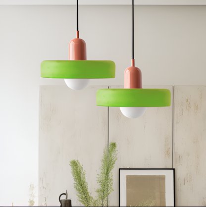 Luminaire Suspendu en Verre Coloré et Réglable, Applique Murale Élégante