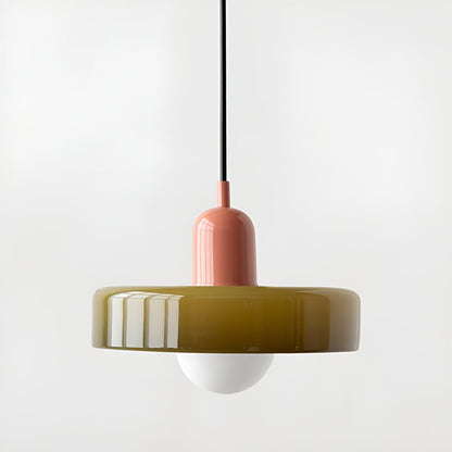 Luminaire Suspendu en Verre Coloré et Réglable, Applique Murale Élégante