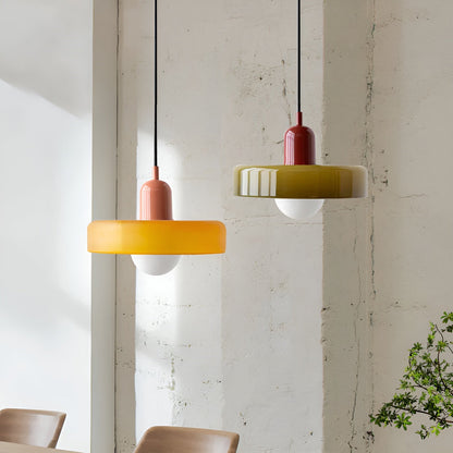 Luminaire Suspendu en Verre Coloré et Réglable, Applique Murale Élégante