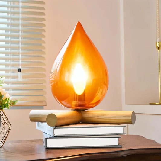 Lampe de Table Chaude en Bois avec Effet Feu - BlxckFR