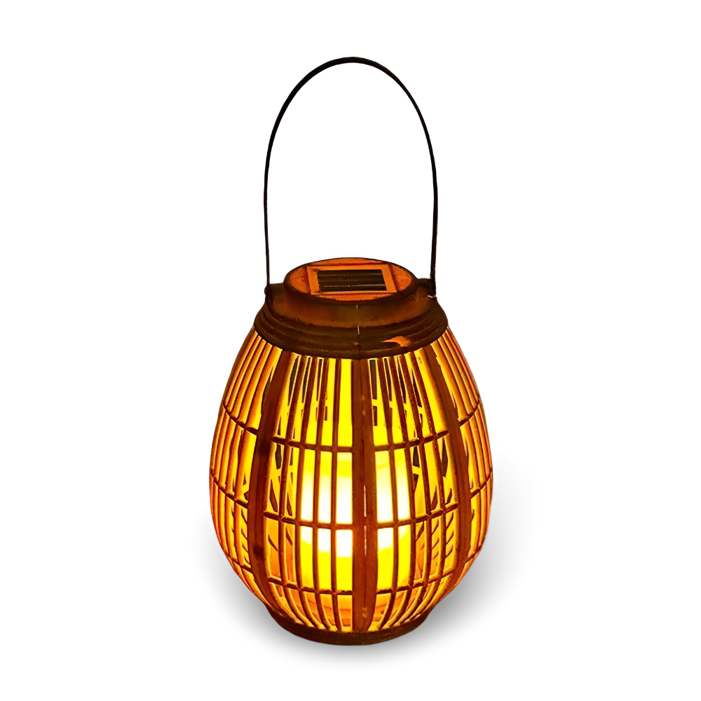 Lanterne Solaire en Rotin Chic – Éclairage Exterieur Élégant