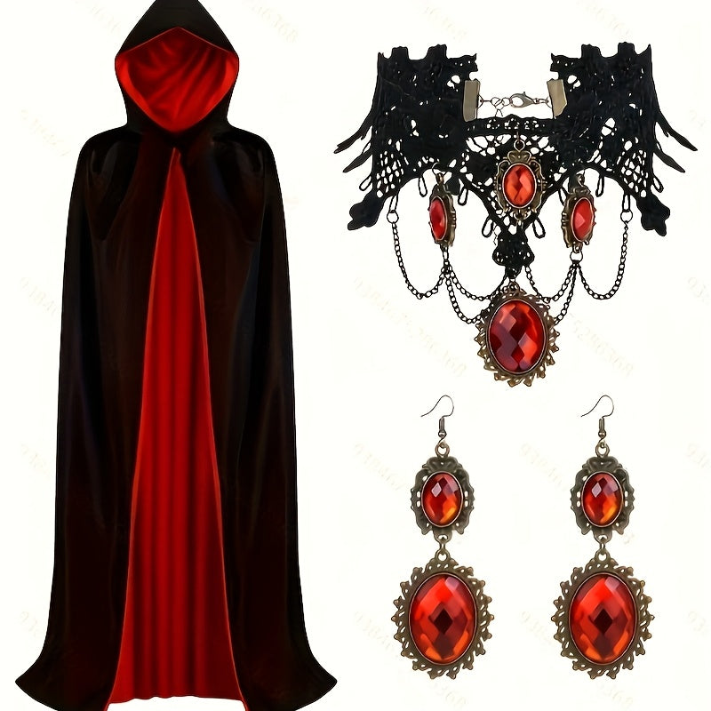 Costume Vampire Élégant avec Cape Noire - Foivo