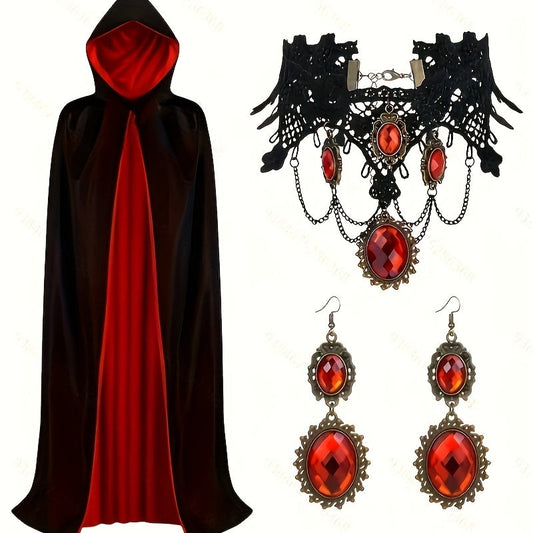 Costume Vampire Élégant avec Cape Noire - Foivo