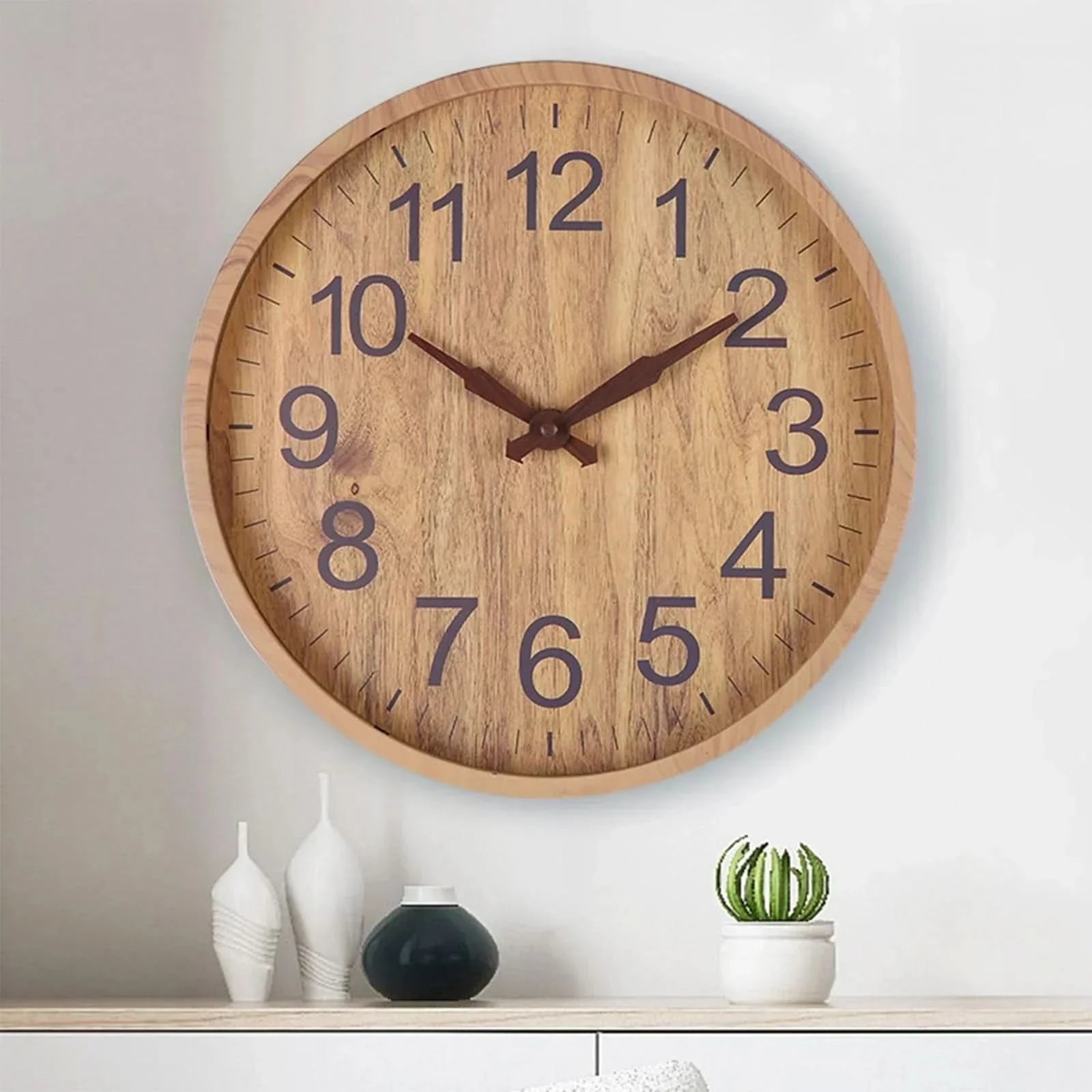 Horloge Murale Design Naturel Silencieuse 30 cm 1