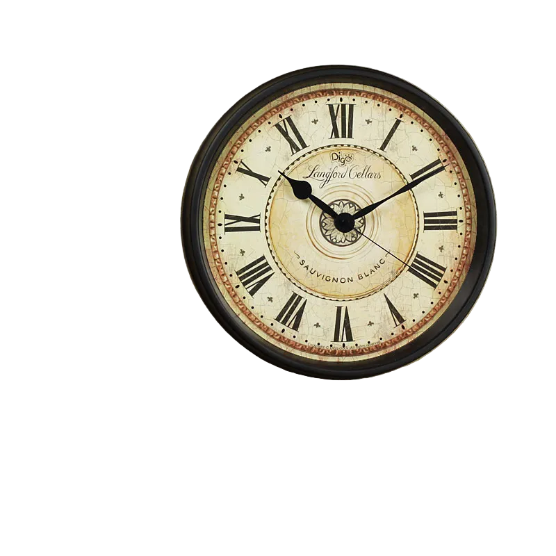 Horloge Murale Métal Rétro Chiffres Romains - Foivo