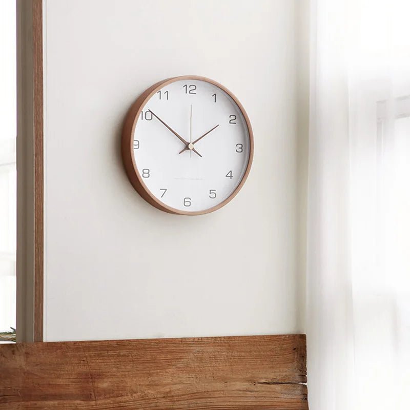 Horloge Murale Design Silencieuse Ronde Style Nordique