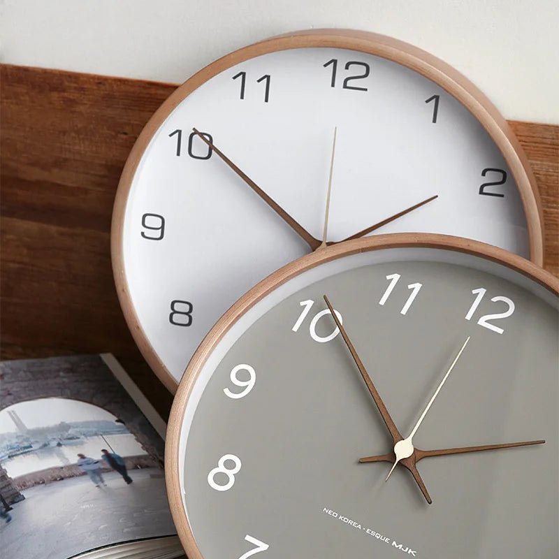 Horloge Murale Design Silencieuse Ronde Style Nordique