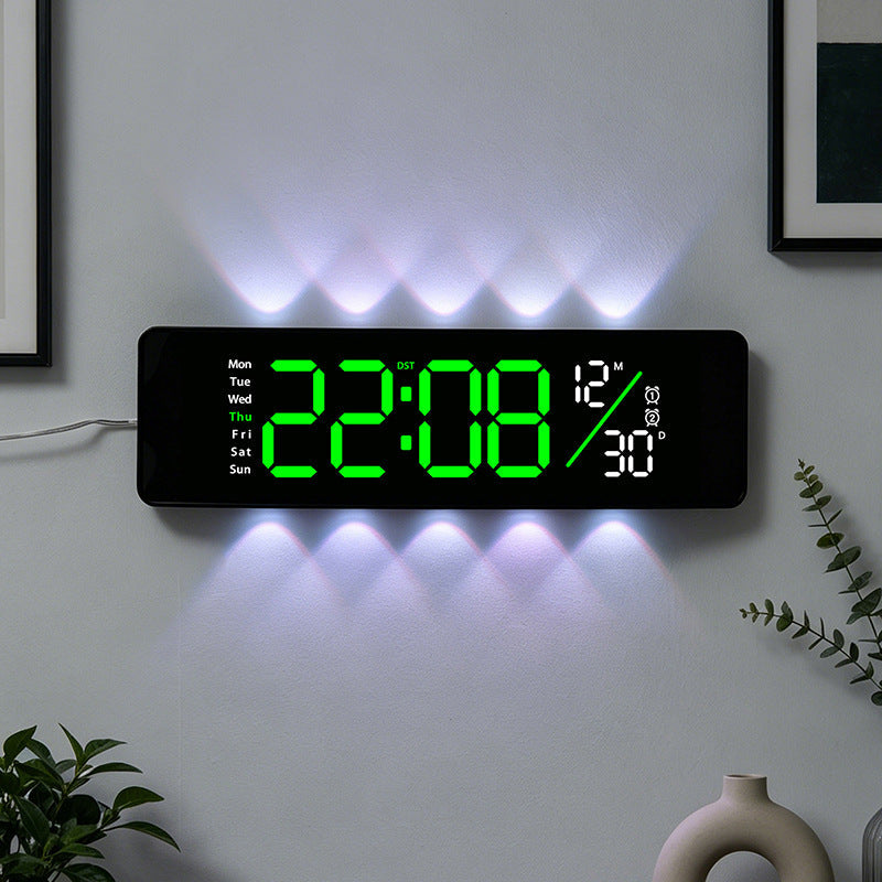 Horloge numérique multifonction avec affichage jour et température 1