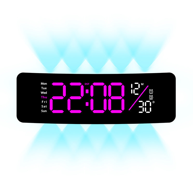 Horloge numérique multifonction avec affichage jour et température 8