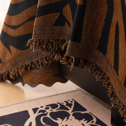 Housse de canapé Chenille Motif Zèbre Moderne et Ajustable