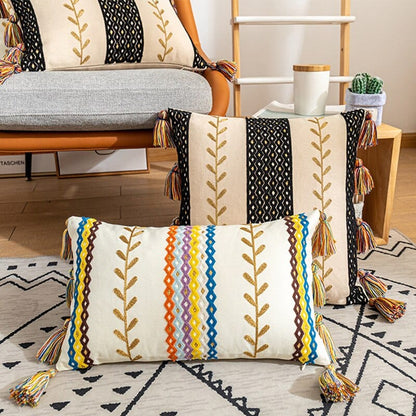 Housse de Coussin Texturée à Franges 2