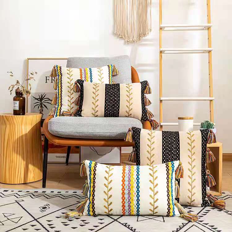 Housse de Coussin Texturée à Franges 3