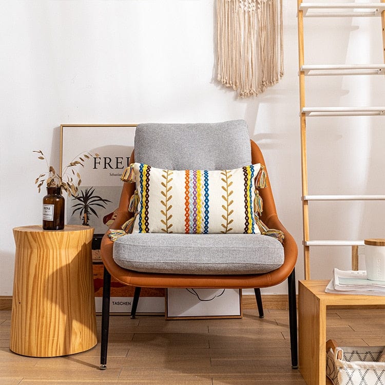Housse de Coussin Texturée à Franges 4