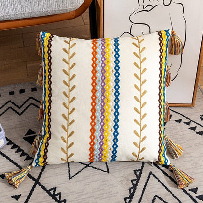 Housse de Coussin Texturée à Franges 6