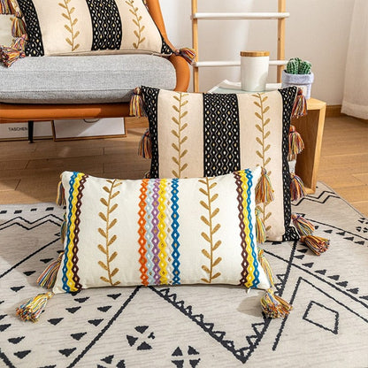 Housse de Coussin Texturée à Franges 8