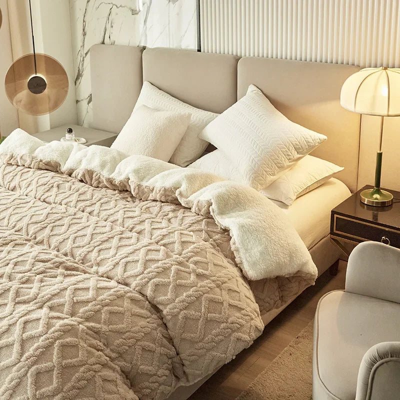 Housse de couette double face en velours 1