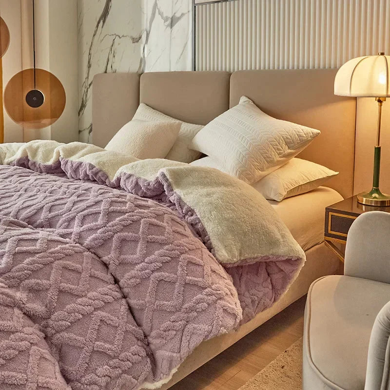 Housse de couette double face en velours 7