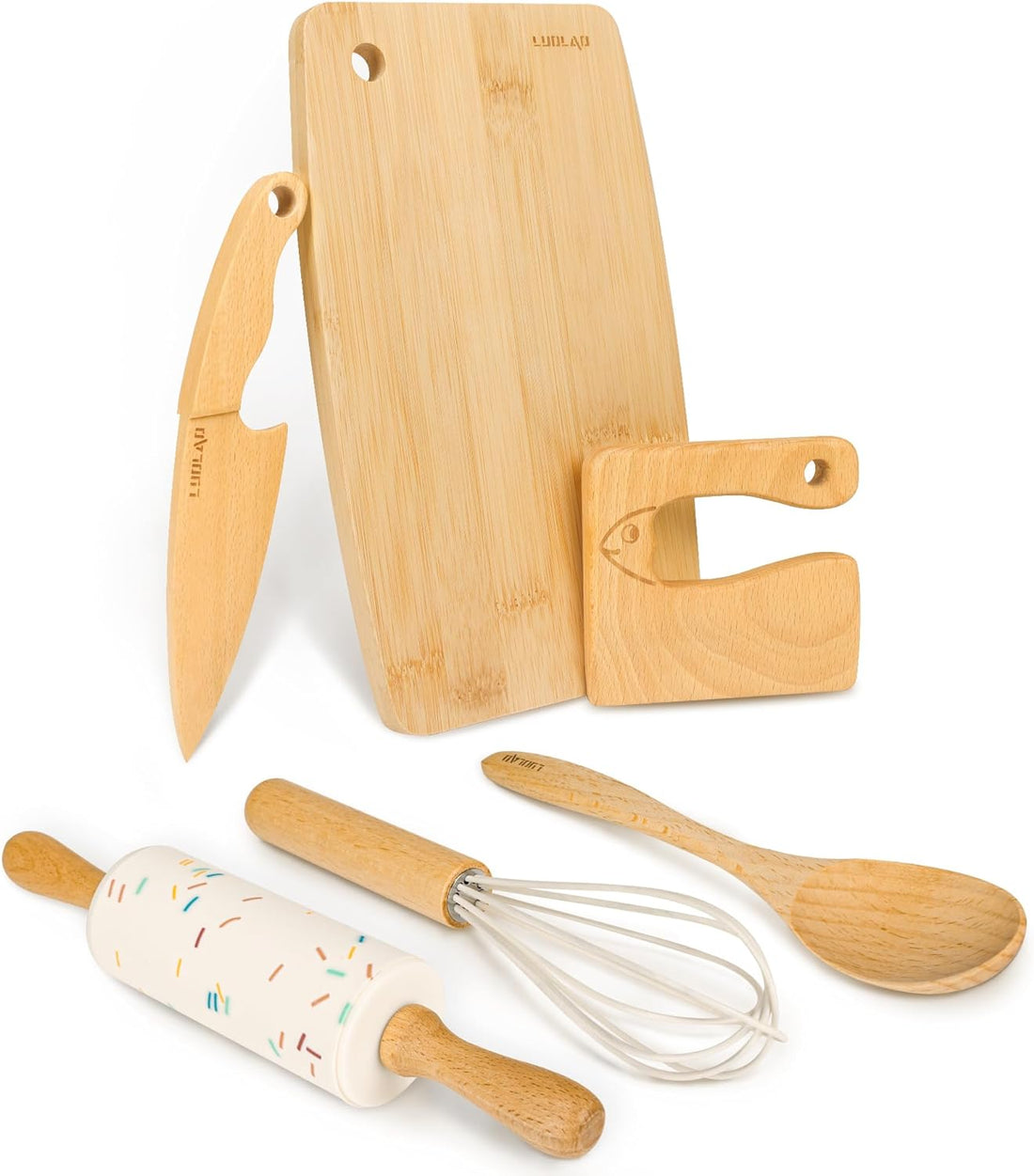 Jeu de Cuisine En Bois pour Enfants avec Ustensiles de Cuisine - Sécuritaire et Écologique pour Petits Chefs - BlxckFR