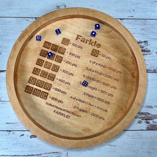 Jeux de société Farkle en bois - Plateau de jeu avec dés et tableau de score - BlxckFR
