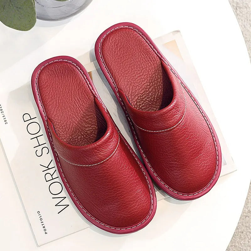Chaussons Cuir Végétal Doux et Chauffants