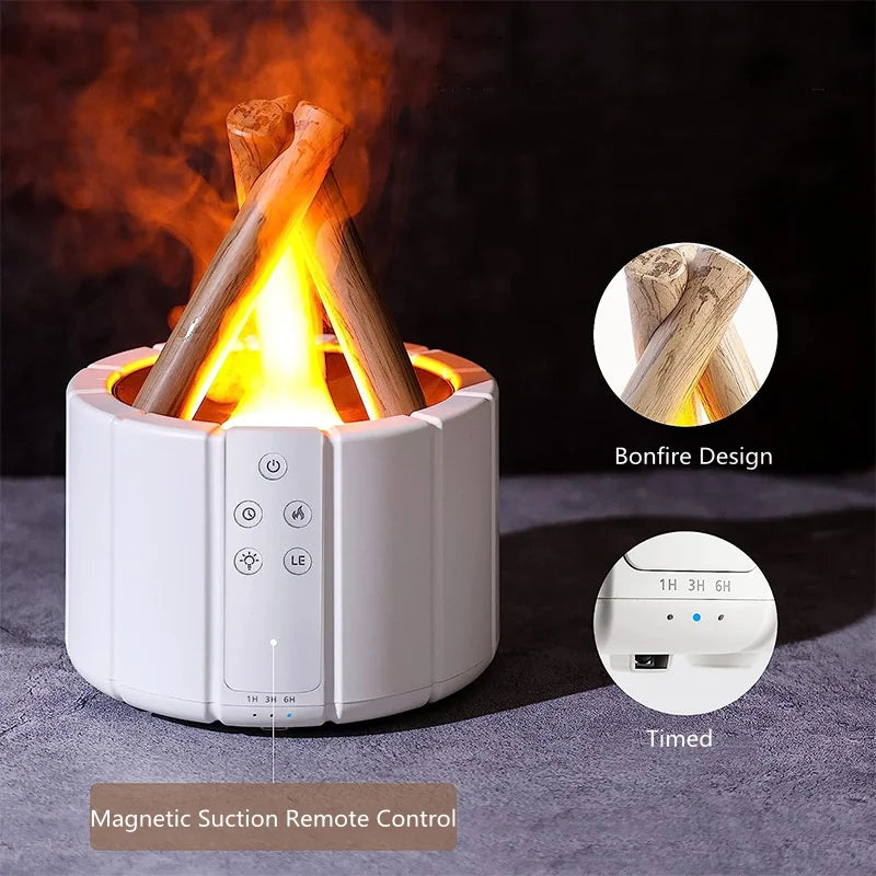 Humidificateur d'Aromathérapie à Ultrasons avec Flamme Simulée 3
