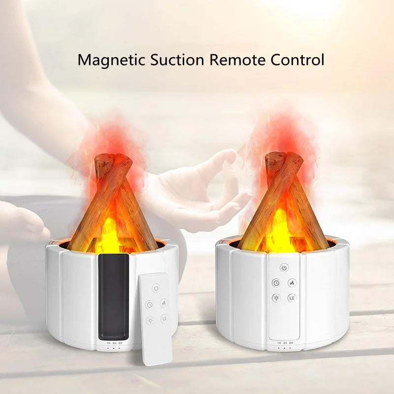 Humidificateur d'Aromathérapie à Ultrasons avec Flamme Simulée 4