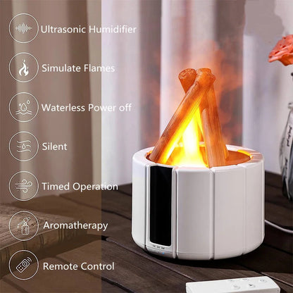 Humidificateur d'Aromathérapie à Ultrasons avec Flamme Simulée 5