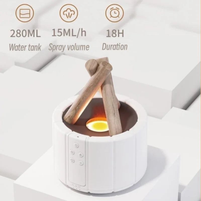 Humidificateur d'Aromathérapie à Ultrasons avec Flamme Simulée 6