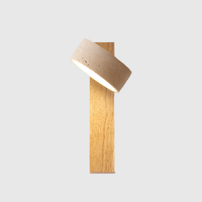 Lampe Murale Rustique en Pierre et Bois