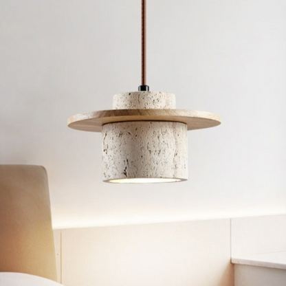 Luminaire en Pierre et Bois Élégant LED - Foivo