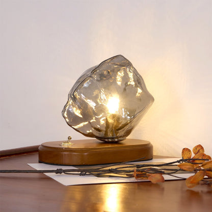Lampe de Table en Verre Doré Élégante