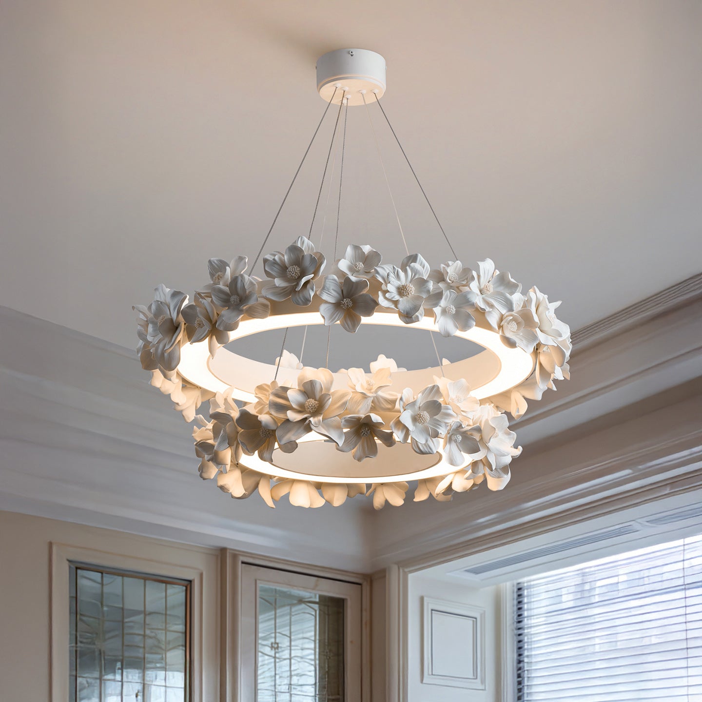 Lustre Floral en Céramique Chic et Accueillant