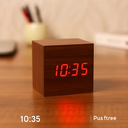 Horloge Numérique Bois Écran LED - BlxckFR