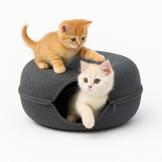 Lit Chien et Chat Tunnel en Feutre pour Plusieurs Animaux - BlxckFR