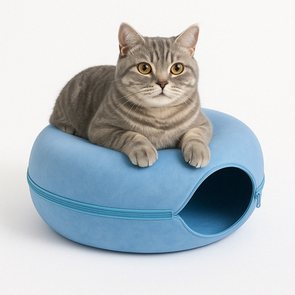 Lit Chien et Chat Tunnel en Feutre pour Plusieurs Animaux