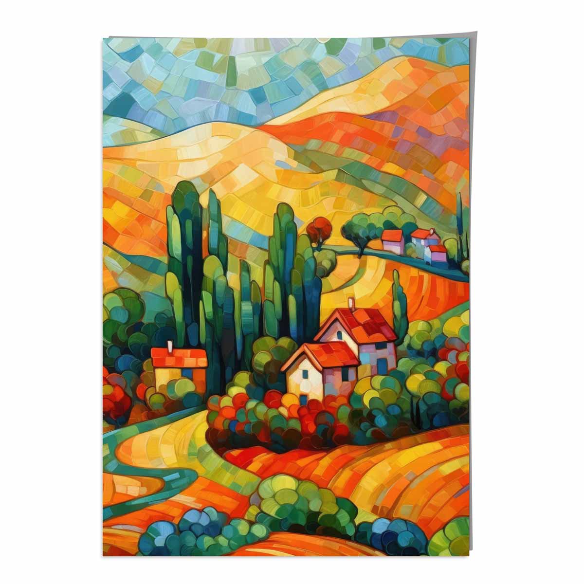 Tableau Décoratif Abstrait Paysage Maison Murale - Foivo