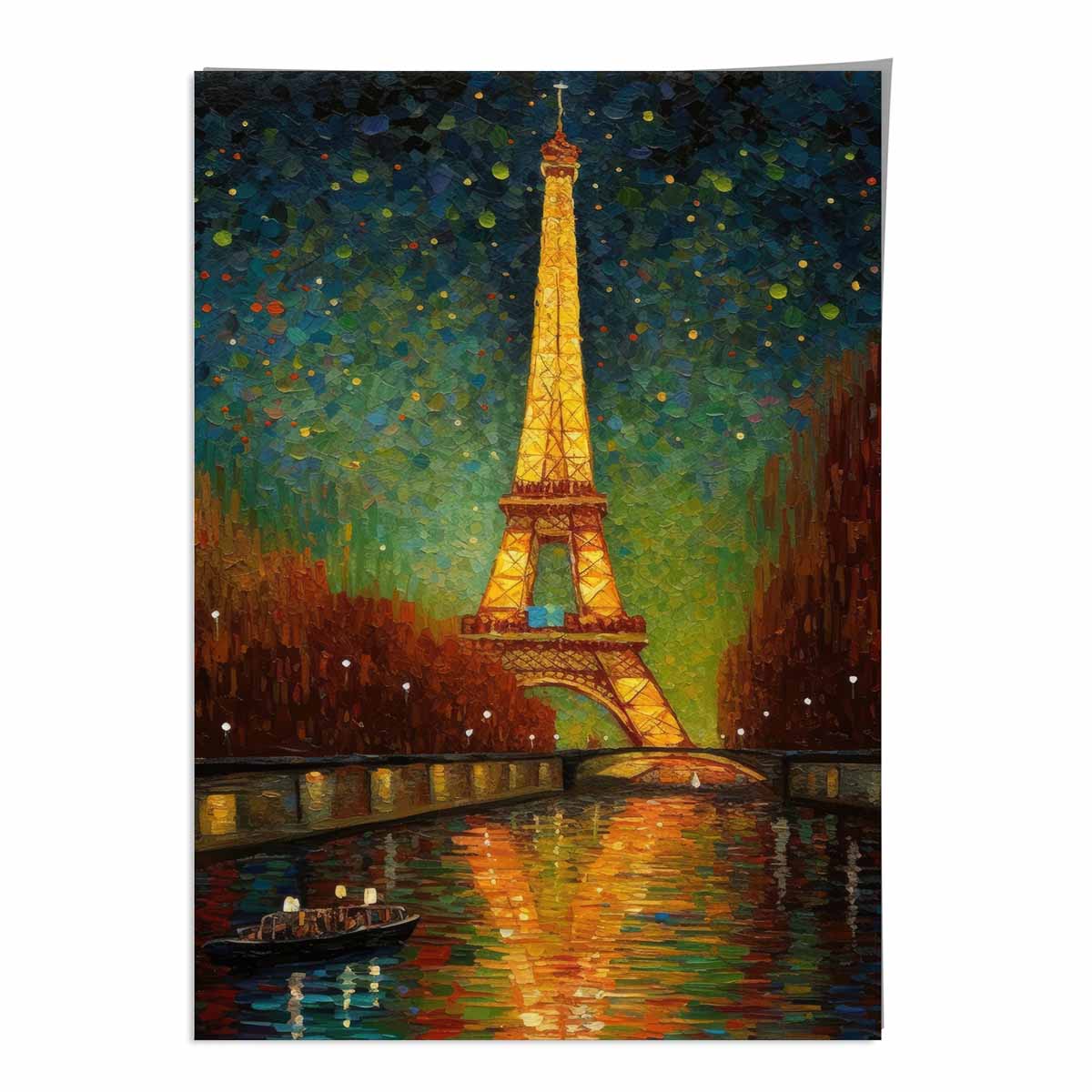 Tableau Décoratif Impression dArt Paris Scène Nocturne - Foivo