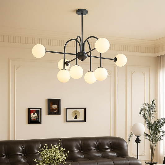 Lustre Moderne en Verre avec LED Élégant - Foivo
